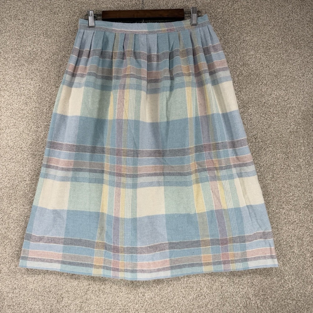 VTG Lloyd Sportwear Wool Blend Pastel Skirt L Pleated Acedamia Cottage Core Midi